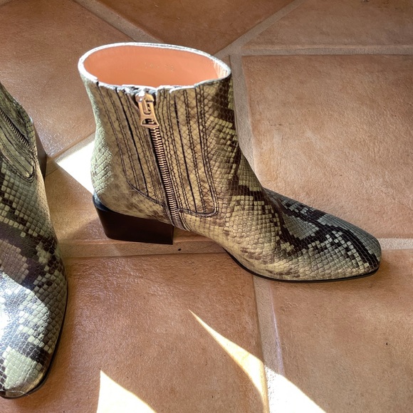 Acne Snake Print Boot in Dusty Green - Picture 3 of 10